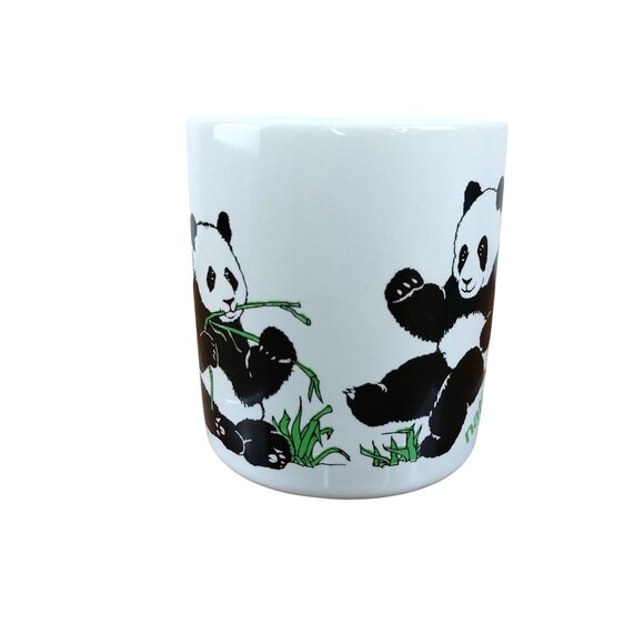 National Zoo Washington D.C. 1982 Panda Mug Ceramic White & Black Vintage - Picture 2 of 9